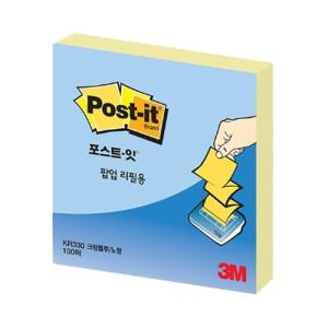 [3M] KR330 팝업리필용 포스트잇노트(크림블루/노랑)